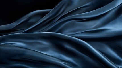 Obraz premium Dark Blue Silk Draped Luxurious Fabric Texture