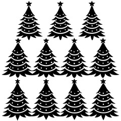 Obraz premium set of christmas trees