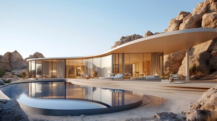 Fototapeta premium Luxury Cliffside Villa with Infinity Pool and Panoramic Views