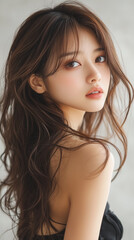 美女, 女性, 美しい, 顔, モデル, 日本, 韓国, 中国, アジア, カフェ, ファッション