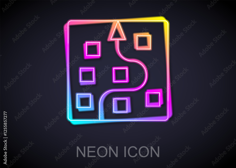 Aufkleber glowing neon line neural network icon isolated on black background. artificial intelligence ai. vect