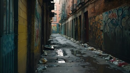 Fototapeta premium Urban Street Grime with Layers of Dirt, Paint, and Texture