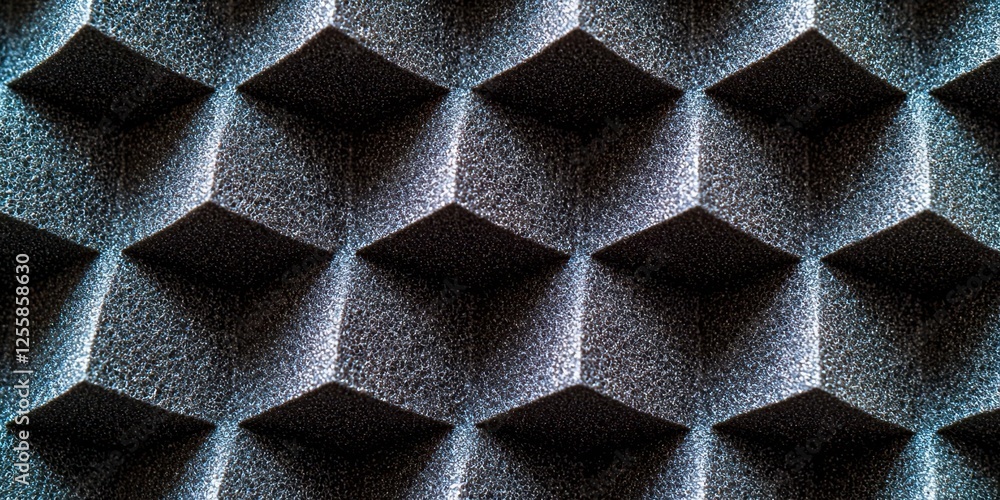 Poster Close up of a black object with a pattern of squares