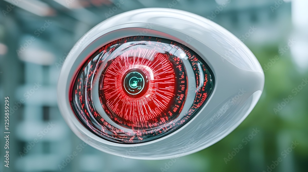 Poster futuristic ai-powered contact with augmented reality overlays and health monitoring