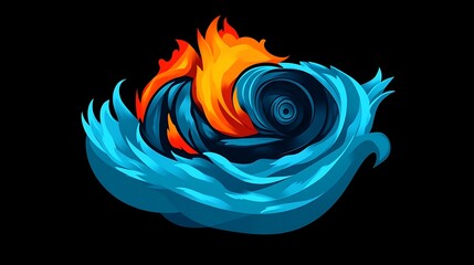 Obraz premium Abstract swirling fire and water design