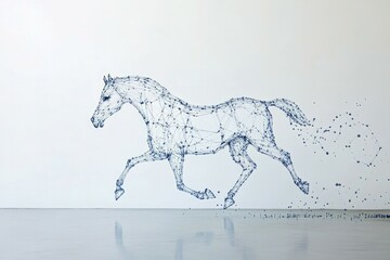Horse Made out of Water Splashing Through Water