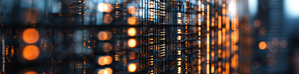 Poster abstract grid with illuminated elements