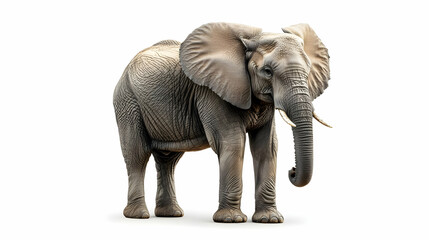 Obraz premium Realistic Image - Majestic Elephant on White Background
