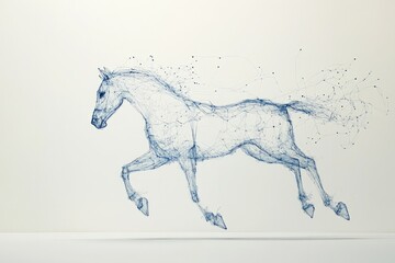 Horse Made out of Water Splashing Through Water