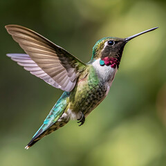 Fototapeta premium flying photorealistic hummingbird front view