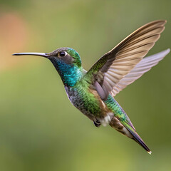 Fototapeta premium flying photorealistic hummingbird front view