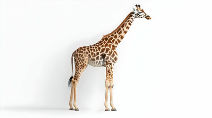 Obraz premium Realistic Image - Giraffe on White Background