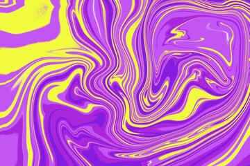 High-quality purple and yellow marble liquid texture with smooth fluid motion. Colorful abstract art concept