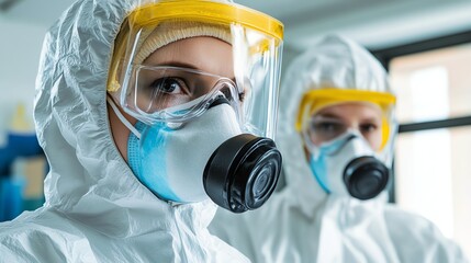 Employees are conducting cleanroom air quality tests to prevent contamination.