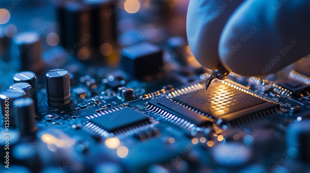 Fototapete engineers are testing microchip resistance to electromagnetic interference.