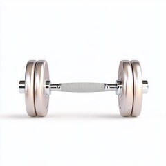 Fototapeta premium High-Quality Silver and Gold Dumbbell Isolated on White Background, Perfect for Fitness, Gym Equipment, Workout, Strength Training, and Health-Related Projects