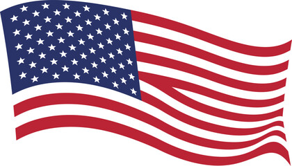 American flag icons represent the national symbol of the United States and usa map with map of usa, us map, united states map, map of us, map of united states, america map state vector illustration