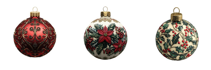Fototapeta premium Close-up of festive christmas ornaments for holiday decor celebration