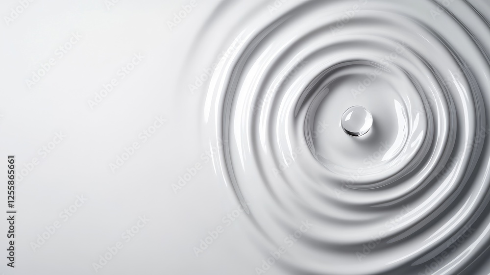 Poster abstract image of water droplet creating circular ripples