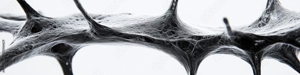 Poster grayscale image of an intricate web-like structure