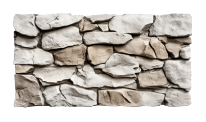 A stone wall piled up with stones