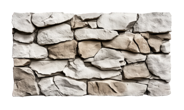A stone wall piled up with stones