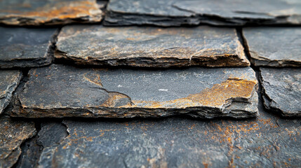 Close-up view of textured stone tile surface showcasing natural grain and mineral details