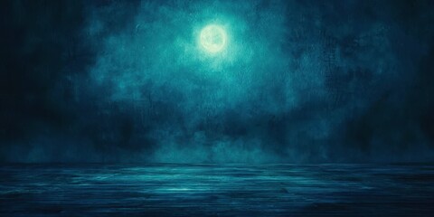 Dark blue sky with a full moon