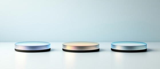 Fading Circular Light Discs on Minimalist Smooth Surface