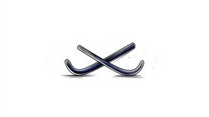Crossed Hockey Sticks Icon Design for Sports and Recreation Themes Use in Graphics and Marketing