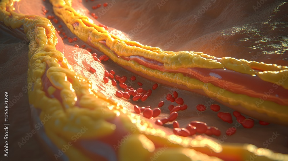 Aufkleber Dramatic and vivid close up view of a vibrant fiery orange and red molten lava stream erupting from a rough rocky volcanic formation  The intense heat and flow of the scorching