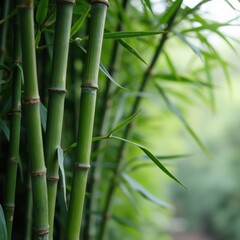 Bamboo stalks swaying gently in the breeze