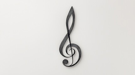 Obraz premium Elegant Black Musical Note Art Piece on a Neutral Background for Home Decor Inspiration