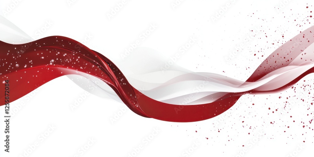 Aufkleber captivating abstract composition of flowing red and white waves with sparkling details