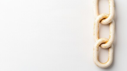Obraz premium White Painted Chain Links Against a Clean Background for Symbolic Representation