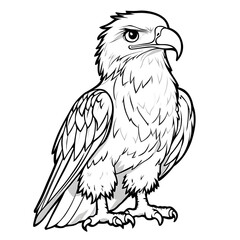 Obraz premium Cute Cartoon Eagle Outline for Kids Coloring and Crafts