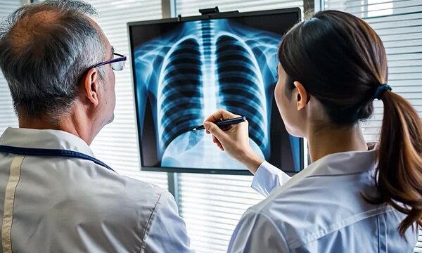 pulmonologist conducting a lung function test video
