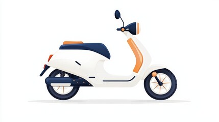 Obraz premium Modern Stylish Scooter Illustration with White and Orange Design Elements for Transportation