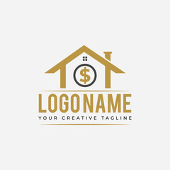 Modern home logo, flat, home, construction, luxury, modern home fully editable vector template