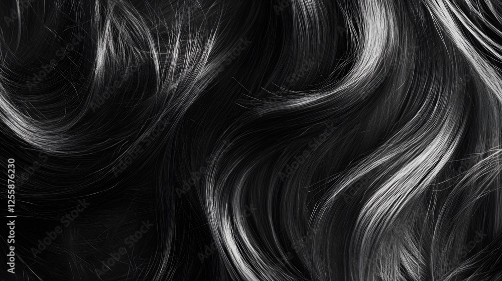 Poster Elegant abstract black and white background with flowing wavy organic shapes and swirls creating a mesmerizing minimalist yet dynamic and captivating visual composition  Ideal for use as a modern