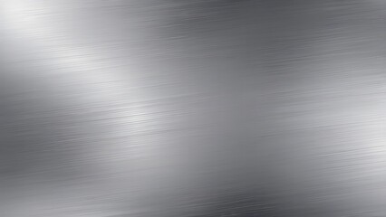 A sleek, high-resolution brushed metal texture with fine linear streaks and soft reflections. The metallic surface should have a futuristic and industrial appeal, with silver, steel, or bronze hues