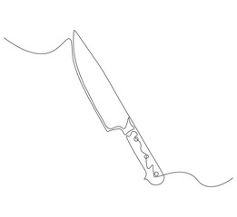 Knife kitchen continuous line. Continuous one line drawing knife kitchen. Kitchen, equipment concept. Single line drawing