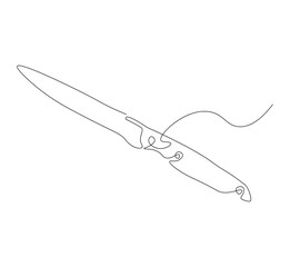 Knife kitchen continuous line. Continuous one line drawing knife kitchen. Kitchen, equipment concept. Single line drawing