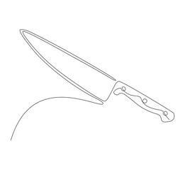 Knife kitchen continuous line. Continuous one line drawing knife kitchen. Kitchen, equipment concept. Single line drawing