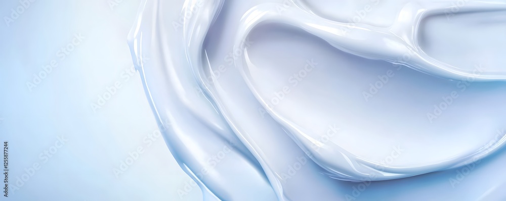 Poster elegant and flowing abstract digital art featuring smooth fluid curves in a soothing palette of past