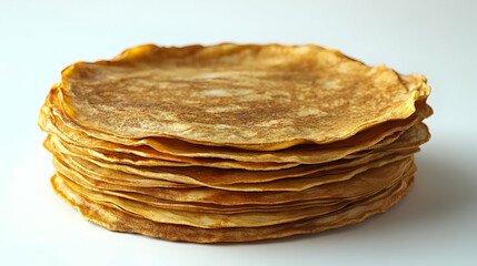 Photo Stack of Golden Pancakes Breakfast Brunch Food