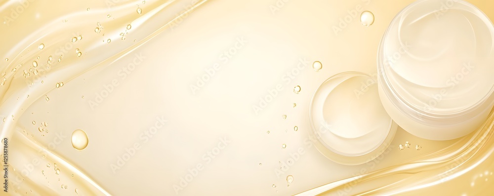 Poster Elegant and luxurious abstract background design featuring a dynamic swirling gradient pattern in shimmering cream and gold tones  The fluid