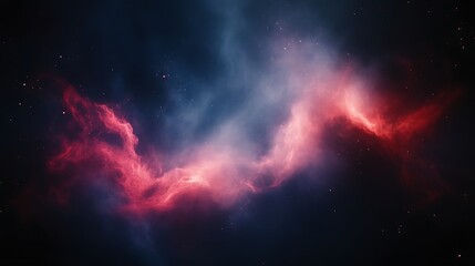 Fototapeta premium Cosmic Nebula Red And Blue Hues Interstellar Clouds
