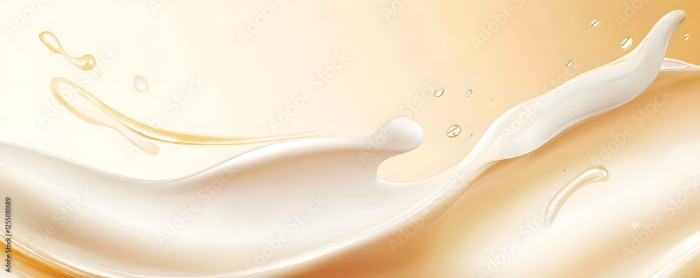 Leinwandbilder elegant and smooth creamy texture flowing in a soft abstract background minimal beauty and wellness 