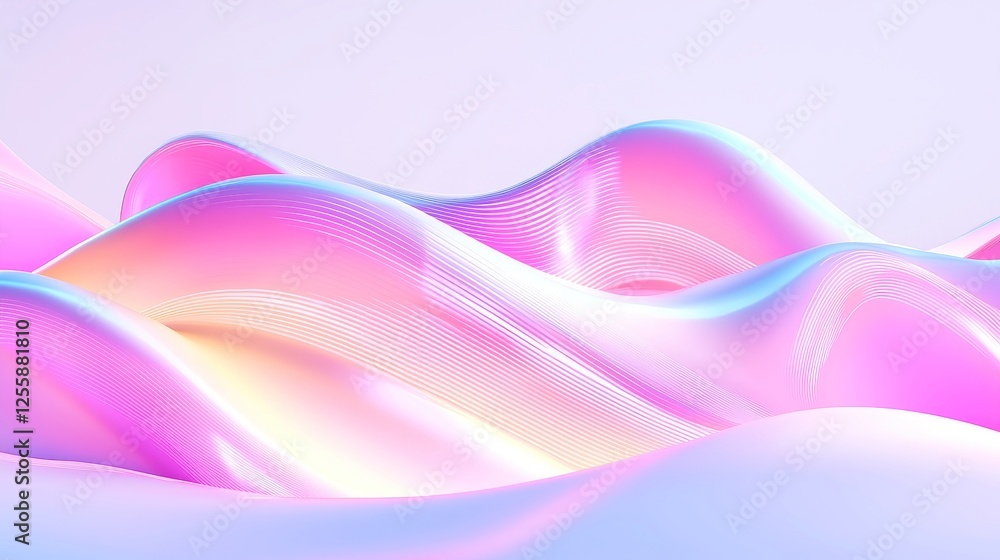 Poster cyber stream, a high-tech data flow traversing abstract terrain, features a pop art design with clea